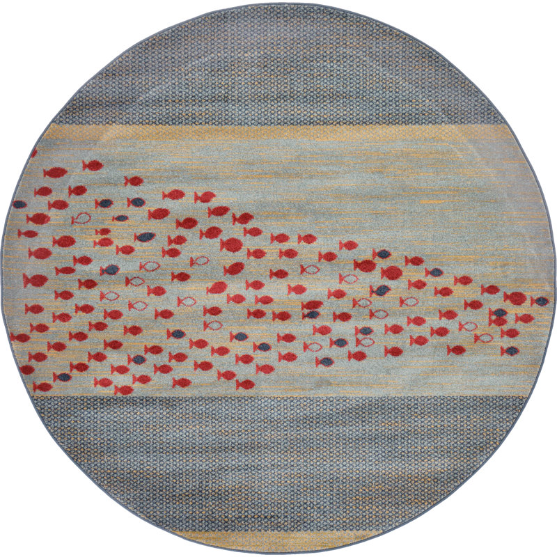 Striped Area Rug, Round 183cm