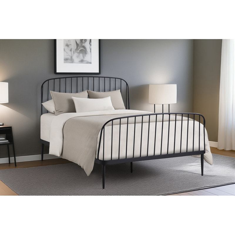 Graycin - Complete Bed - Queen - Matte Black Finish, Queen