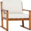 Fauteuil club moderne en bois à dossier à lattes - brun