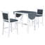 Ensemble de table de salle à manger à hauteur de comptoir en bois 3 pièces avec 2 chaises rembourrées pour petite place, blanc-128982055-128982058-128982059-128982061