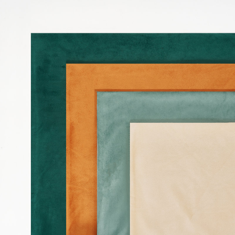 Velvet Throw Pillow Covers,Contrasting colors Pillows Decorative Set of 4, Orange Green, Square 16"