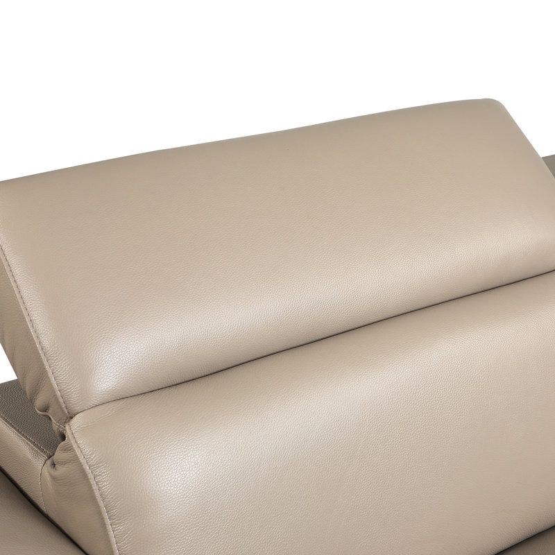 Causeuse en cuir italien à grain supérieur, Beige