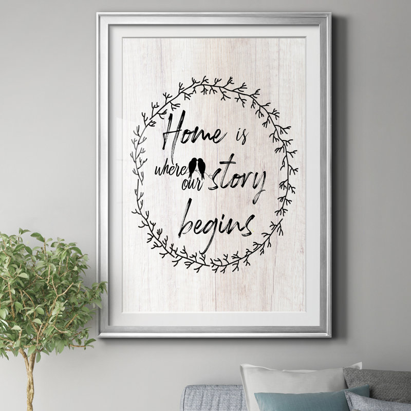 «Where Our Story Begins - Reproduction d'art textuel sur papier encadré, Encadrement argenté
