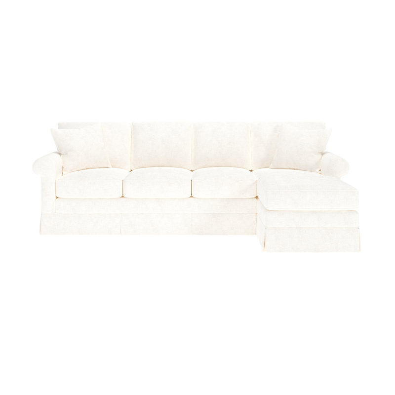 Friedman Upholstered Sectional with Chaise, Bevin Natural Linen Blend, Right Hand Facing