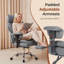 Bureau d'ordinateur en L Nahant avec chaise ergonomique multifonctionnelle à haut dossier-132144100