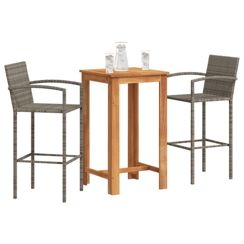 Ensemble de bar pour patio 5 pièces Wildon Home®, Gris