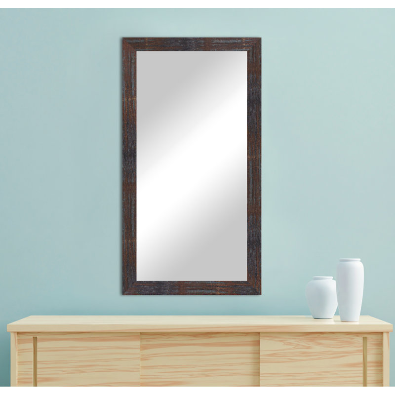 Miroir décoratif, Laiton acier industriel, 33 po x 64 po