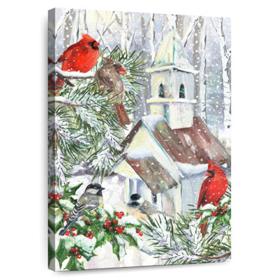 Holiday Cardinals And Church