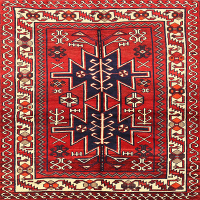Tapis rouge à motif sud-ouest