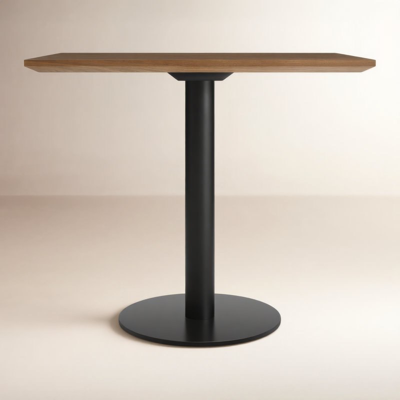 Easy Dining Table, Walnut, Matte Black