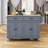 Grey Blue Kitchen Island Cart With Firm Solid Wood Tabletop, 4 Door Cabinet, 2 Drawers, Spice & Towel Rack, Locking Wheels Cabinet And Convenient  Grey-1235270185
