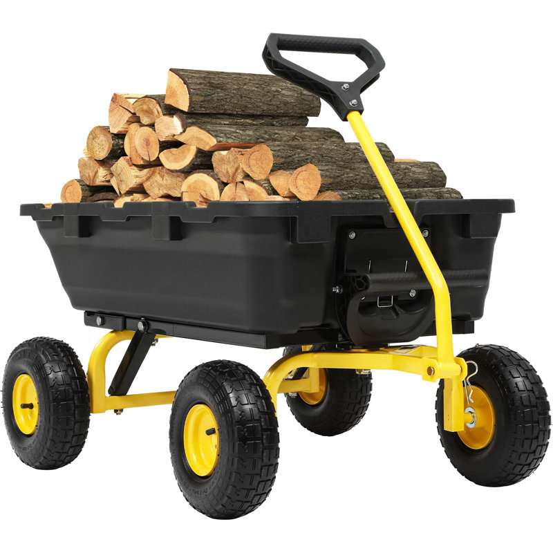 900LB Garden Dump Cart, yellow