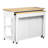 47.2" Kitchen Island With 13.8 X 41.7 Extendable Dining Table, Rubber Wood Veneer, Internal Storage Rack, Charging Outlets