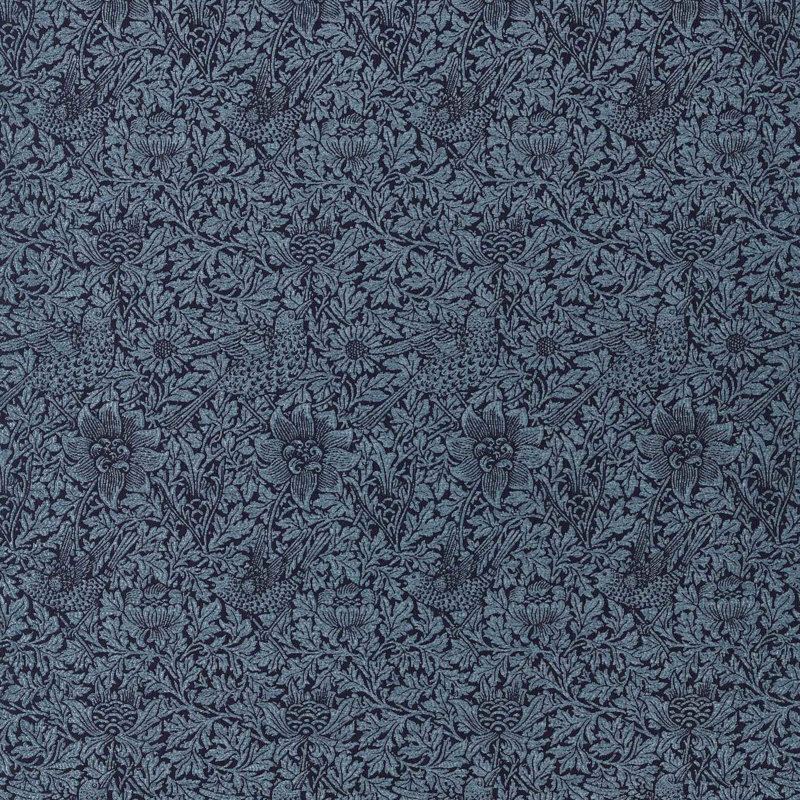 Bird & Anemone Weave, Indigo