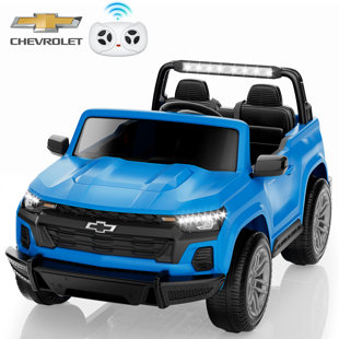 Voiture électrique 24V 2 places à roulettes, voiture électrique sous licence pour les grands enfants, Colorado Ride On, coffre à jouets DEARAUTO avec coffre de rangement arrière, lecteur de musique, télécommande