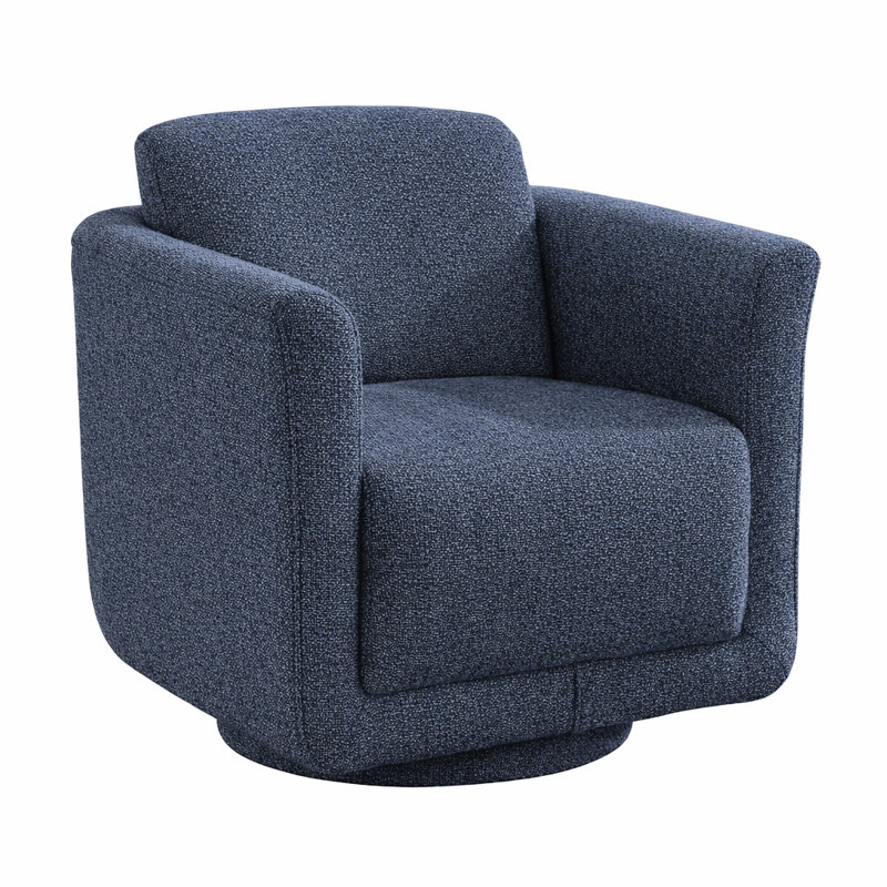 Joie Upholstered Swivel Chair, Atlantic Indigo Textured Basketweave