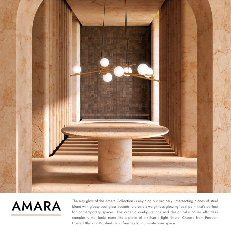 Amara 7 - Light LED Chandelier, Black
