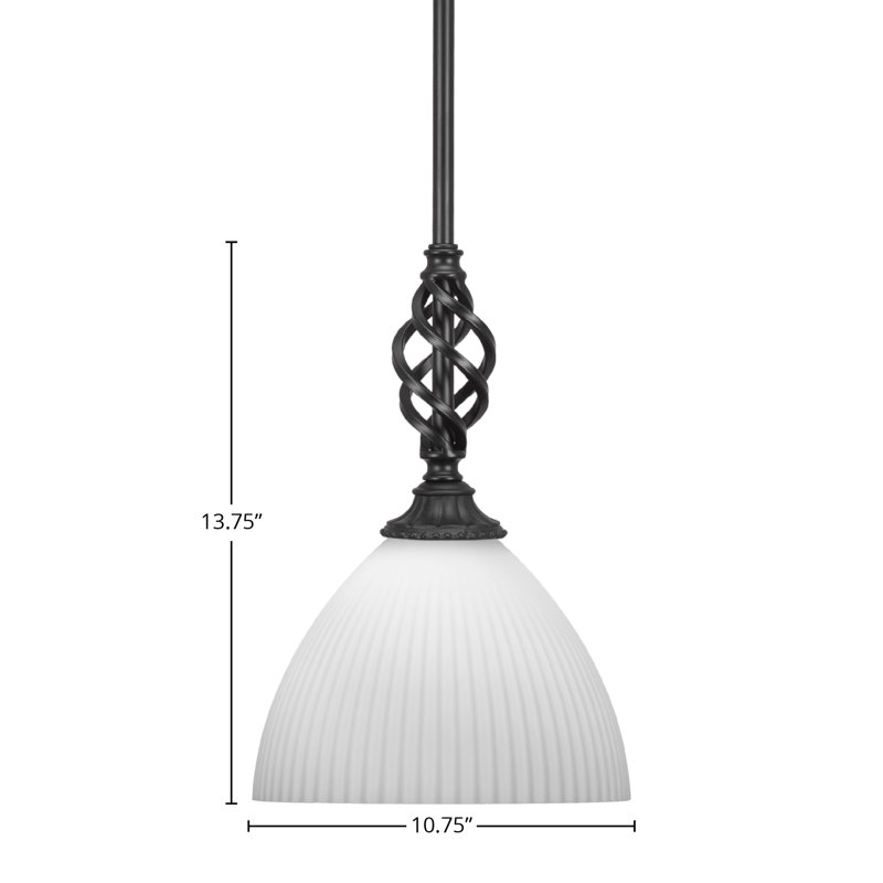 Mini-luminaire suspendu Eleganté, H 13,5 po x l 10,75 po x P 10,75 po
