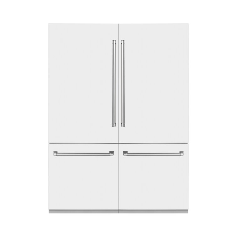 ZLINE Autograph Edition 60 in. 32.2 cu. ft. French Door Built-In Bottom Freezer Refrigerator with Water Dispensers and Ice Makers in Satin Stainless Steel