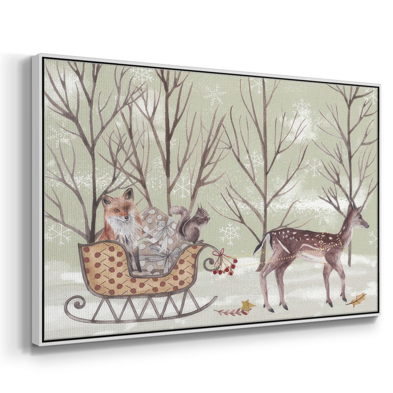 " Christmas Time I ", 25" H x 37" W x 1.5" D, White Floater Framed Canvas