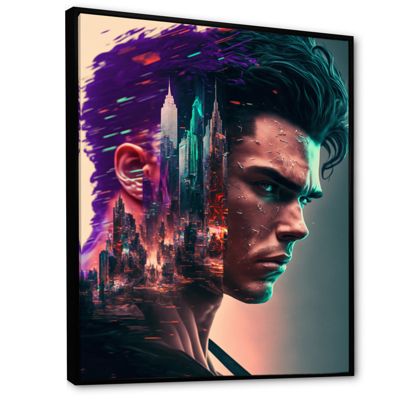 - Art mural moderne sur toile, H 20 po x l 12 po x P 1 po, Cadre flottant noir