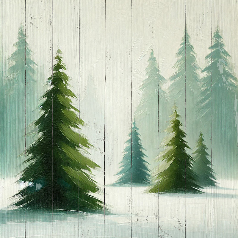 «Serene Evergreen», art abstrait sur toile, H 30 po x l 30 po x P 1,5 po