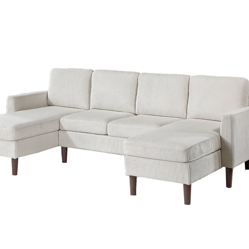 Ensemble modulaire 3 pièces en velours côtelé, Beige