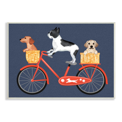 " Dog Bicycle Trio Puppy Baskets Red Bike " by Jo Taylor