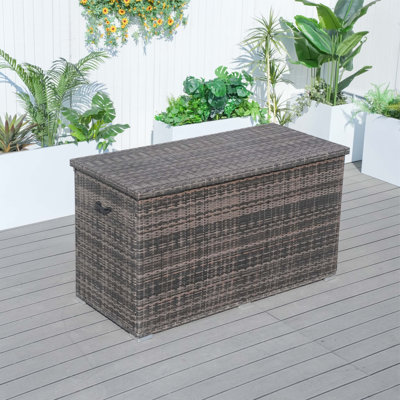 Moda Furnishings Lois 296 Gallons Water Resistant Wicker Deck Box