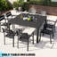 58.6"L Square Aluminum Extendable Patio Dining Table