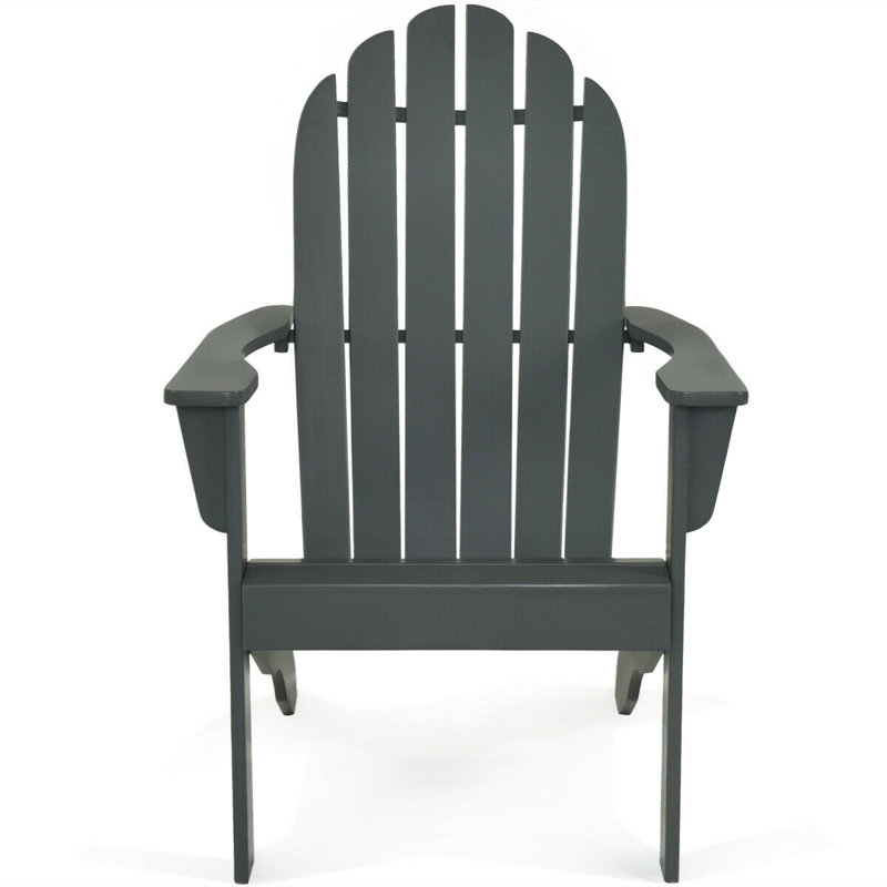 Edaline Acacia Outdoor Adirondack Chair, Gray