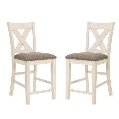 Ensemble de 2 chaises de comptoir avec dossier en X