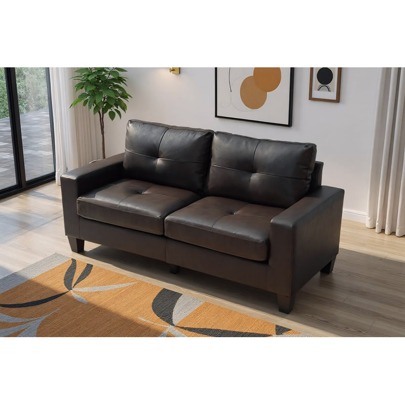 Swansea Modular Dark Brown Sofa Faux Leather, Dark Brown