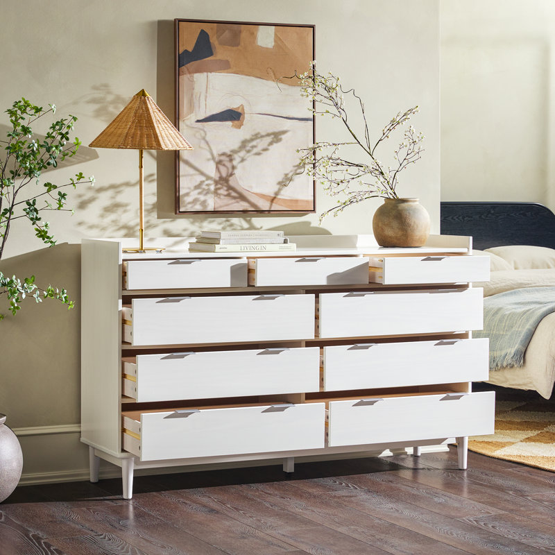 Commode double 9 tiroirs Gheorghe, Blanc / robuste