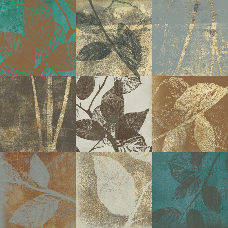 Muscade et sarcelle par Jennifer Goldberger - peinture sur toile tendue, H 12 po x l 12 po x P 1,25 po