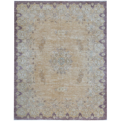 Ziegler Hand-Knotted High-Quality Gold and Brown Area Rug