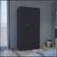 Armoire penderie H 71 po avec 3 portes et 2 tiroirs intérieurs, 3 portes, noir-1988960445