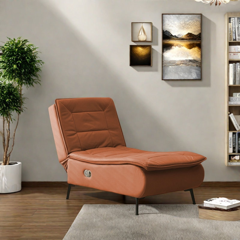 Fauteuil inclinable multifonctionnel en bois massif réglable, Orange