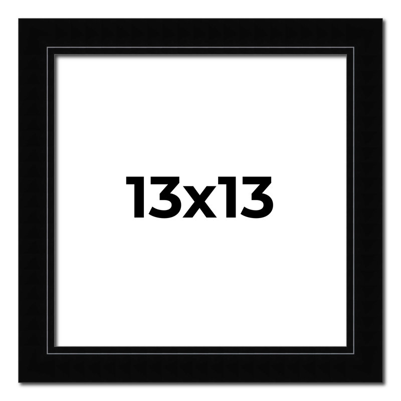 Solid Wood Single Picture Frame, Black, 13" W x 13" H