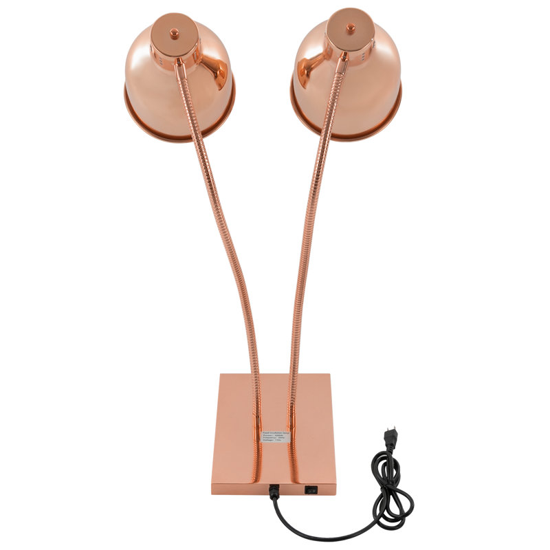 Lampe chauffante 500 W à 2 têtes, Or rose