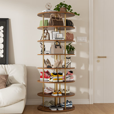 8-Tier 360°Revolving Shoe Storage Rotating Lazy Shoe Rack Entryway Bedroom Hallway