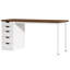 Bureau d'ordinateur à 5 tiroirs, bureau à domicile rustique brun de 47 pouces avec rangement, bureau d'ordinateur simple et moderne, table d'écriture pour petits espaces (armoire à tiroir réversible)