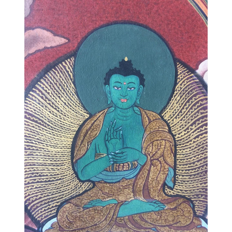 Bouddha de la médecine Thangka (Thangka sans brocart)