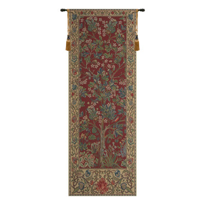 The Tree Of Life Portiere Red Tapestry Wall Art