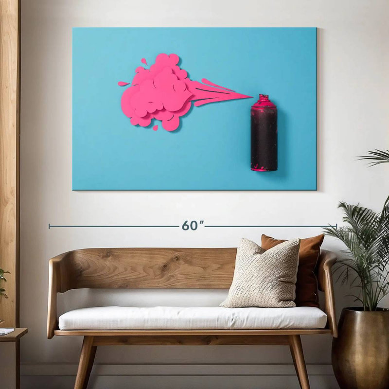 Senne Creative Pink Spray Paint, 34" H x 51" W