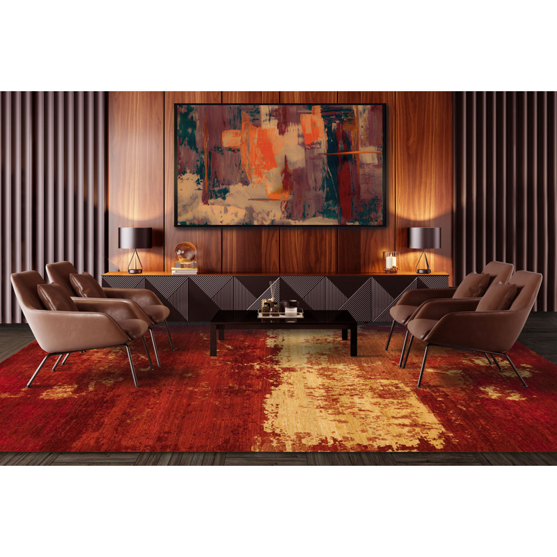 Tapis rectangulaire en laine fantaisiste R, Rectangle 8 pi x 10 pi