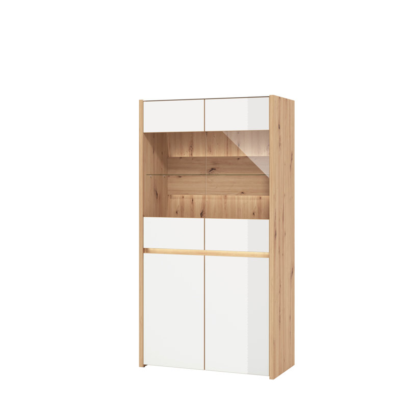 Display Cabinet, White/Oak