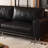 Retro Mid-Century Black Straight Small Sofa