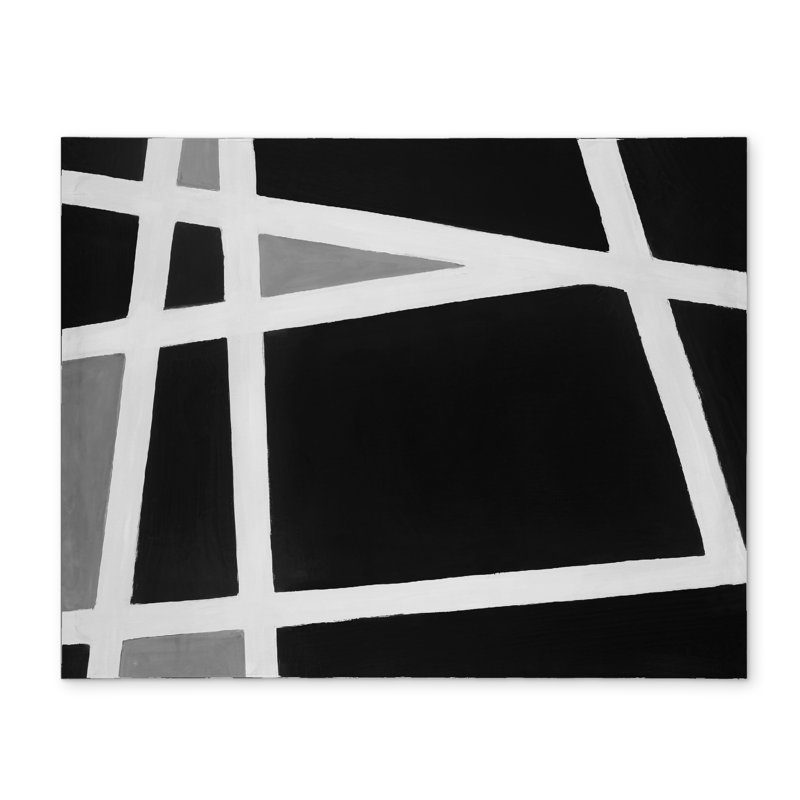 Napperon en polyester à formes blanches | Décor noir et blanc