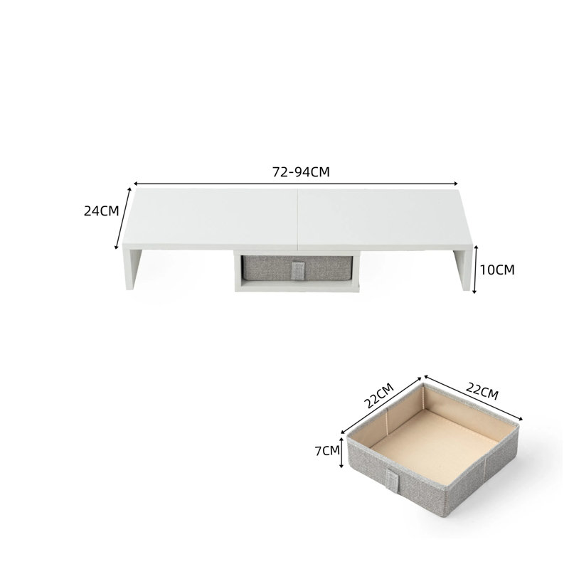 Barlas Manufactured Wood Monitor Stand, White